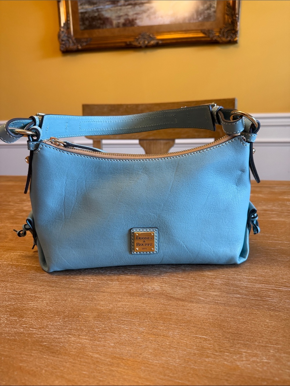 Dooney & Bourke Light Blue Leather Shoulder Bag